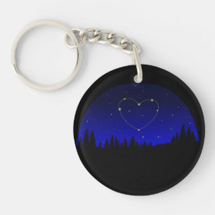 Heart Star Constellation Key Ring