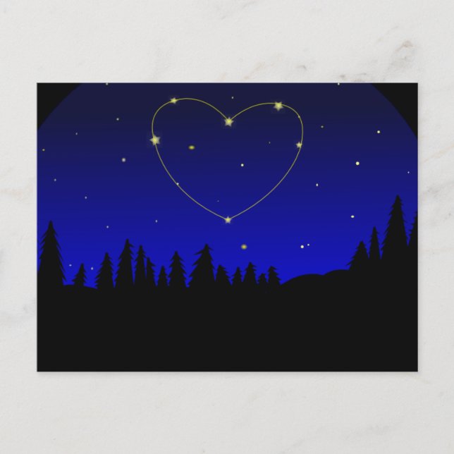 Heart Star Constellation Postcard (Front)