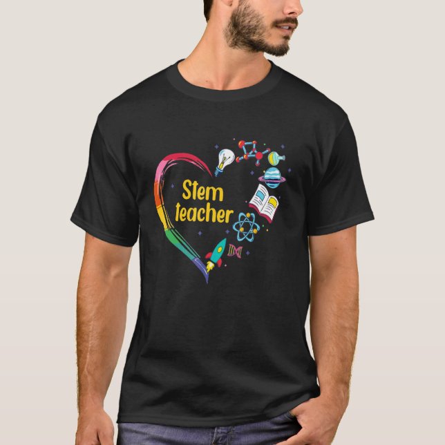 Heart STEM Teacher Appreciation school T-Shirt (Front)