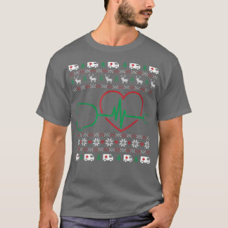 Heart Stethoscope Christmas Ugly XMas Pj Nurse RN  T-Shirt
