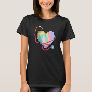 Heart Stethoscope Cute Love Nursing Valentines Day T-Shirt
