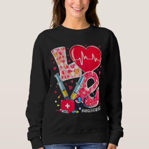 Heart Stethoscope Cute Love Nursing Valentines Hea Sweatshirt