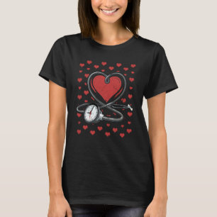 Heart Stethoscope Cute Love Scrub Top Valentines D