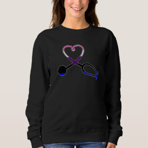 Heart Stethoscope Lgbt Q Genderfluid Pride Nurse R Sweatshirt