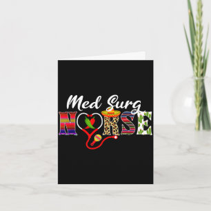 Heart stethoscope med surg nurse cinco de mayo card