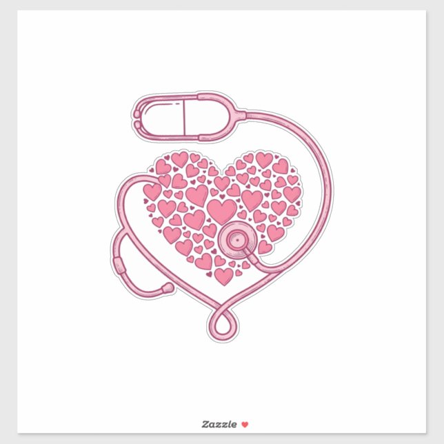 Heart Stethoscope Medical Love Vector Shirt Design (Sheet)
