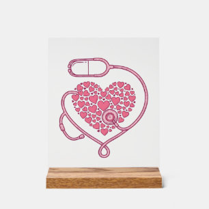 Heart Stethoscope Medical Love Vector Shirt Design Acrylic Sign