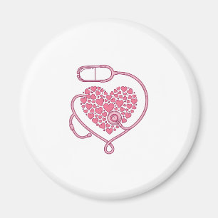 Heart Stethoscope Medical Love Vector Shirt Design Magnet
