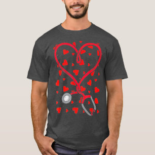 Heart Stethoscope Nurse Valentines Day Cute Love N T-Shirt