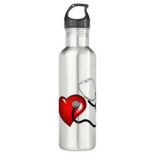 Heart Stethoscope Personalized Nurse Medical 710 Ml Water Bottle