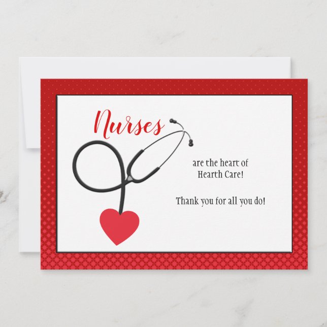 Heart Stethoscope Thank You Card (Front)