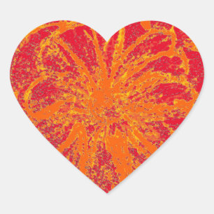 Heart Stickers Red Gerbera