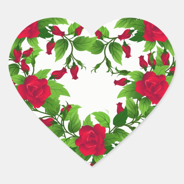 Heart Stickers-Red Roses Sticker (Front)
