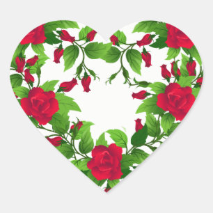 Heart Stickers-Red Roses Sticker