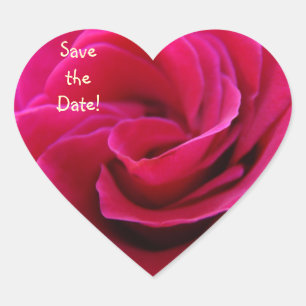 Heart stickers Save the Date Pink Rose Wedding