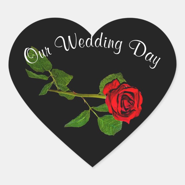 Heart Stickers, Seal Envelopes,Red Rose Collection (Front)