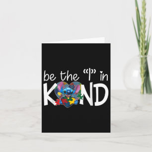 Heart Stitch Hugging Autism Awareness Choose Kind Card