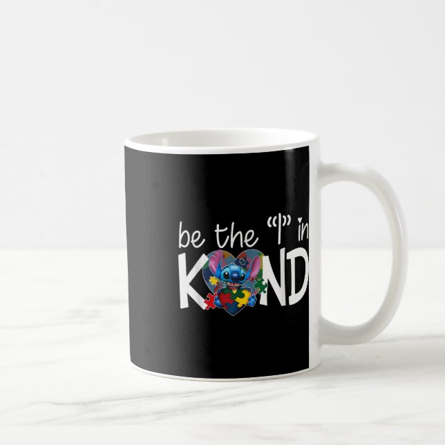 Heart Stitch Hugging Autism Awareness Choose Kind Coffee Mug (Right)