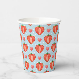 Heart Strawberries with Polka Dots And Hearts Paper Cups