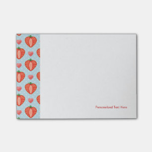 Heart Strawberries with Polka Dots And Hearts Post-it Notes