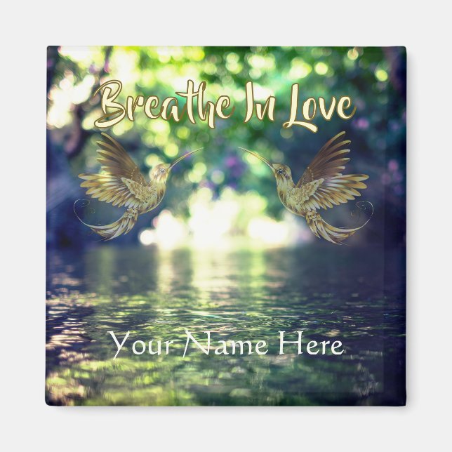 Heart Stream - Golden Hummingbirds Magnet (Front)