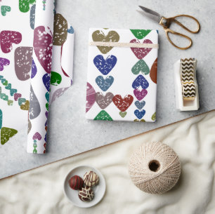 Heart strings wrapping paper