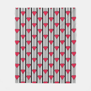 Heart Striped Fleece Blanket