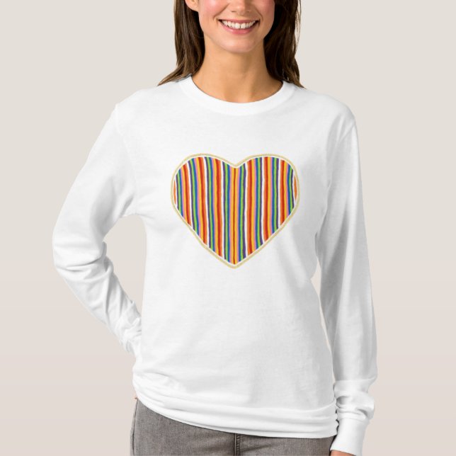 Heart Stripes Long Sleeve T-Shirt (Front)