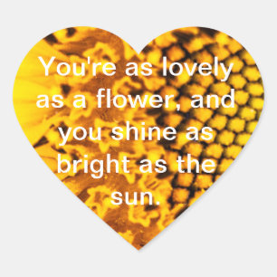 Heart Sunflower  Heart Sticker