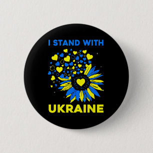 Heart Sunflower I Stand With Ukraine 6 Cm Round Badge