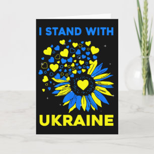 Heart Sunflower I Stand With Ukraine Card