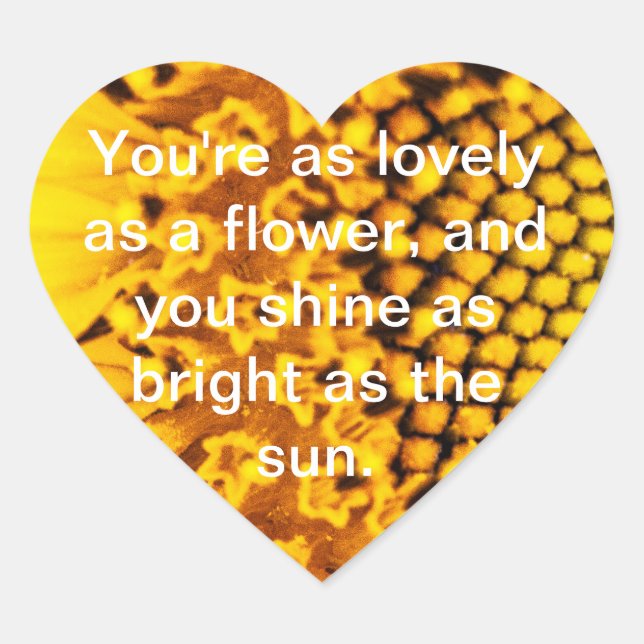 Heart Sunflower  Sticker (Front)