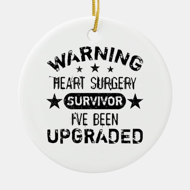 Heart Surgery Humour Upgraded Ceramic Tree Decoration (Front)