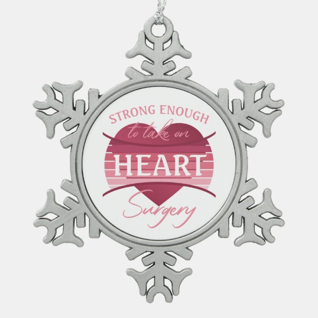 Heart Surgery Recovery For Women Snowflake Pewter Christmas Ornament (Front)