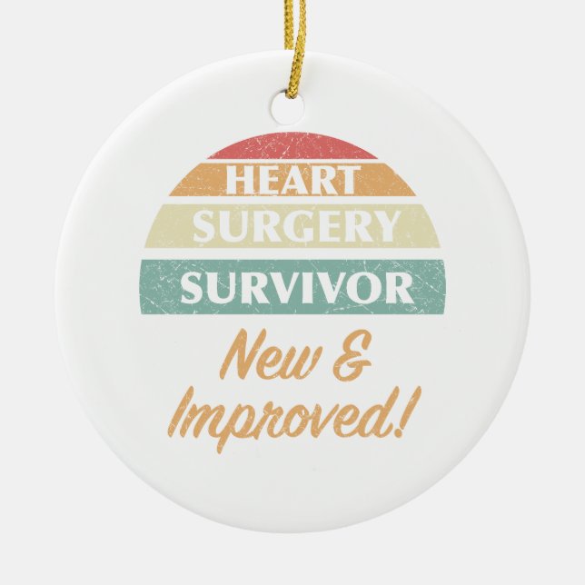 Heart Surgery Survivor Humour Ceramic Tree Decoration (Front)