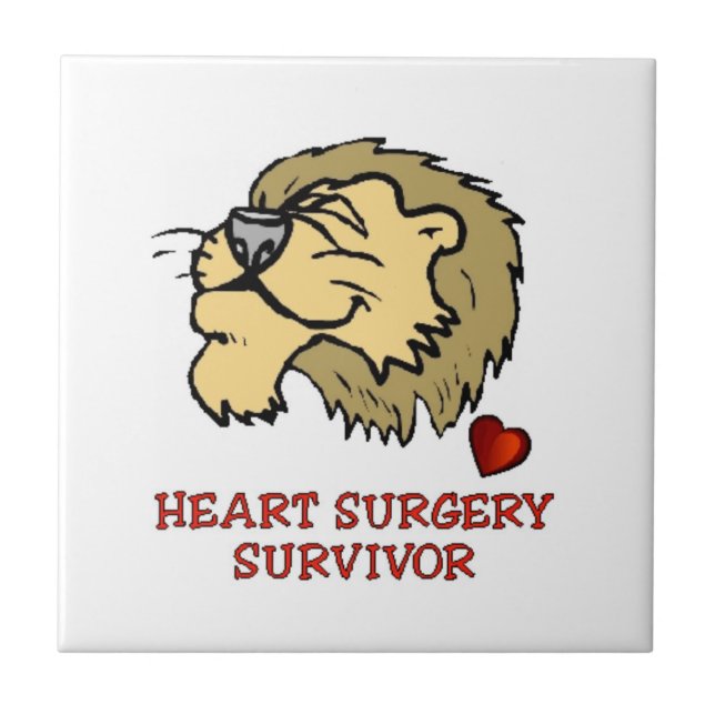 Heart Surgery Survivor Lion Tile (Front)