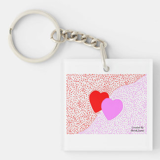 Heart Surprise Key Chain With White Border