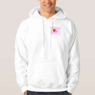 Heart Surprise Men's White Zip Hoodie