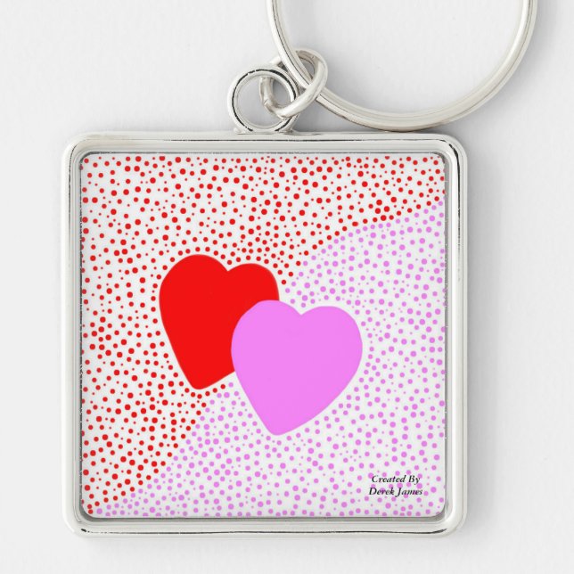Heart Surprise Premium Square Key Chain (Front)
