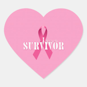 Heart Survivor Breast Cancer Awareness Heart Sticker