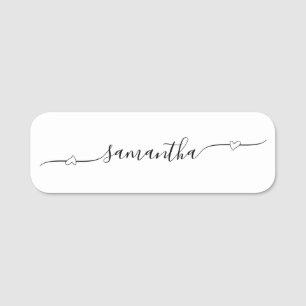 Heart Swash Signature Name Tag