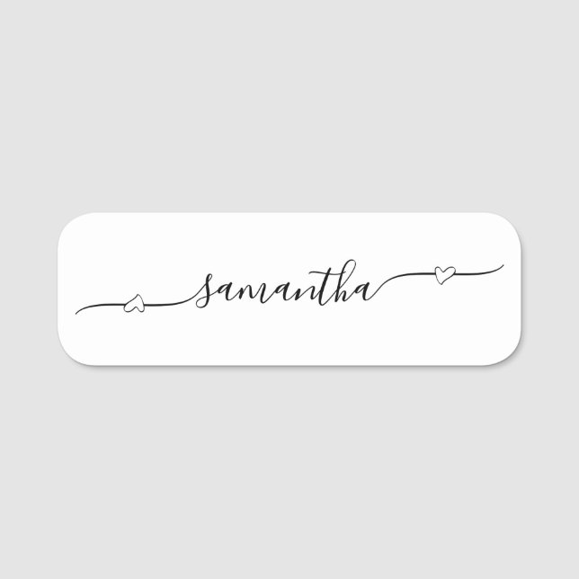 Heart Swash Signature Name Tag (Front)