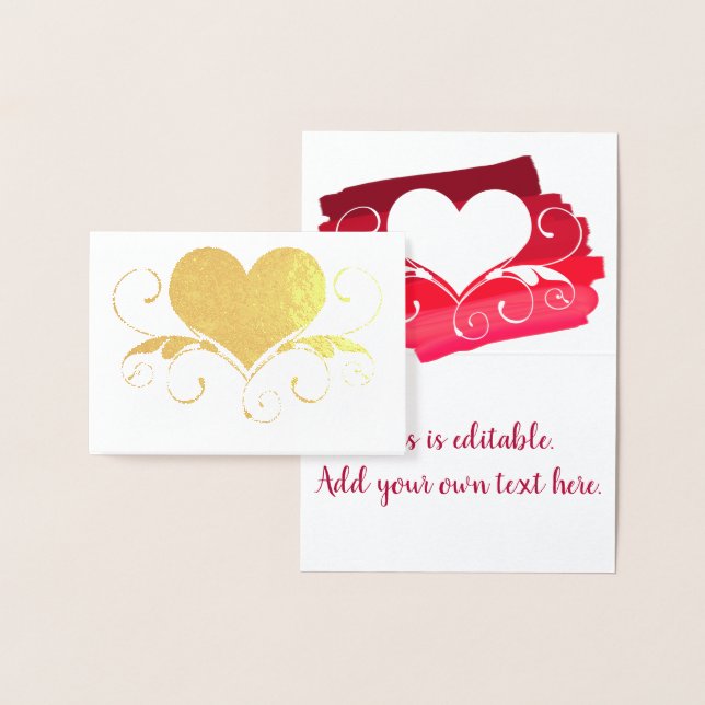 Heart Swirl | Pink Ombre Heart Cutout Foil Card (Display)