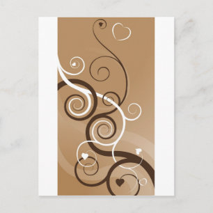 heart swirls design postcard