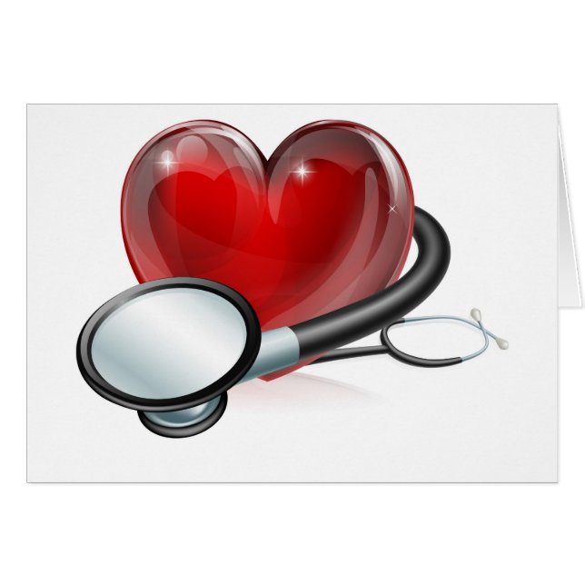 Heart symbol and stethoscope (Front Horizontal)