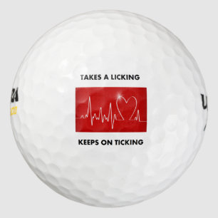 Heart - Takes a Licking, Keeps on Ticking Golf Balls