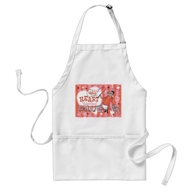 Heart Tamer Retro Valentine Apron (Front)