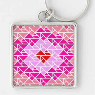 Heart Tangram Pattern  Key Ring