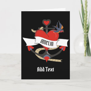 Heart Tattoo with customised name. Card