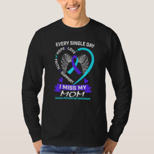 Heart Teal Purple I Miss My Mum Suicide Awareness T-Shirt